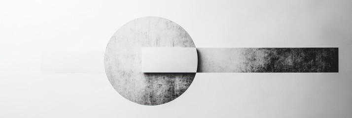 Aufkleber - Artistic black and white geometric shape against a minimalist background highlighting depth and contrast. Generative AI
