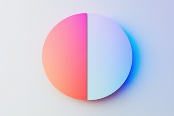 Fototapete - Colorful circular design with gradient shades of pink and blue creating a modern visual effect. Generative AI