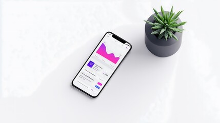 Wall Mural - smartphone interface displaying a clean and intuitive app for tracking business expenses and revenue