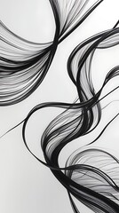 Minimalist black linear waves on a white canvas, representing simplicity, movement, and abstract art for innovative designs and clean aesthetics.

