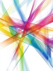 Aufkleber - Colorful abstract art with vibrant lines and shapes creating a lively composition. Generative AI