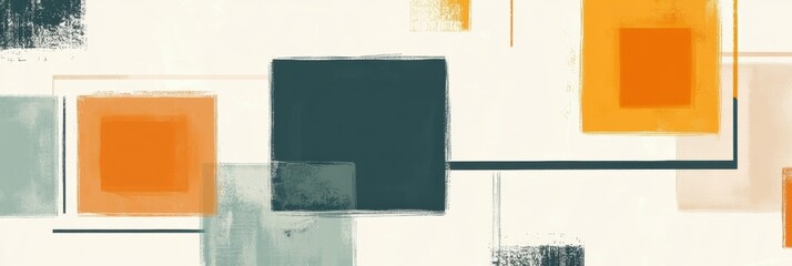 Aufkleber - Abstract geometric patterns in vibrant colors and soft textures displayed on a modern canvas. Generative AI