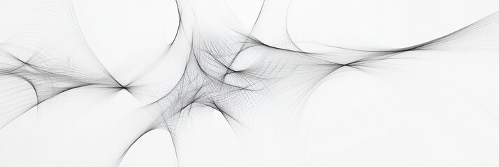 Leinwandbilder - Intricate black lines creating a web like pattern against a white background showcasing artistic design and abstract thinking. Generative AI