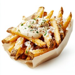 Wall Mural - Truffle Parmesan Fries with Aioli  