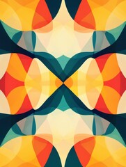 Fototapete - Colorful abstract design featuring vibrant shapes and patterns created using digital art techniques. Generative AI