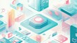 © MAGNIFIER - seamless IoT integration flat design top view futuristic theme animation colored pastel
