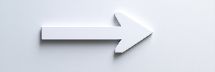 Aufkleber - Simple white arrow pointing right against a clean wall emphasizing direction and movement in a modern space. Generative AI