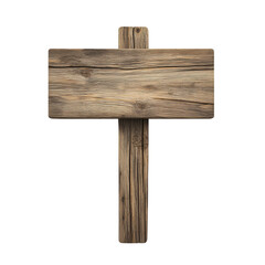 Aufkleber - A weathered wooden signpost with a blank rectangular space for text or images provides a rustic design element.