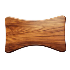Fototapete - The image shows a uniquely shaped wooden plaque with a smooth surface and visible wood grain.