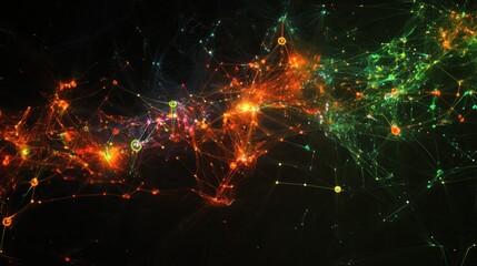Wall Mural - abstract colorful network connection.