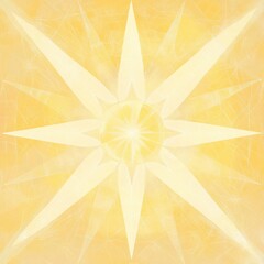 Poster - Abstract artwork depicting a radiant starburst pattern in soft yellow tones, creating a warm and inviting atmosphere. Generative AI