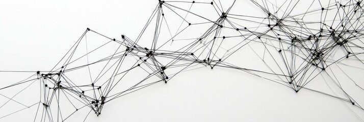 Aufkleber - Complex network of interconnected lines demonstrating concepts of technology and design in a minimalistic style. Generative AI