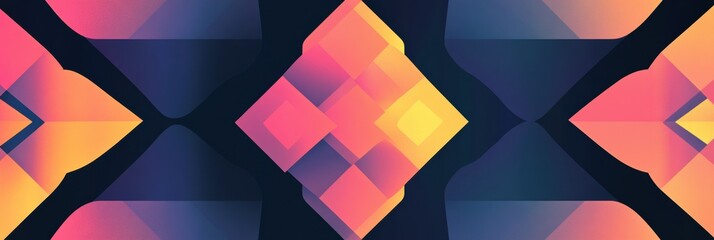 Fototapete - Colorful geometric pattern with vibrant hues and modern design elements creating a striking visual appeal. Generative AI