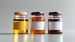 © Khoira Studio - Honey Jar Mock-Up - Three Jars. Blank Label
