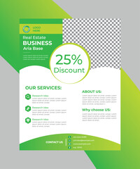 Wall Mural - Flyer design template. Real estate flyer design vector file free download.