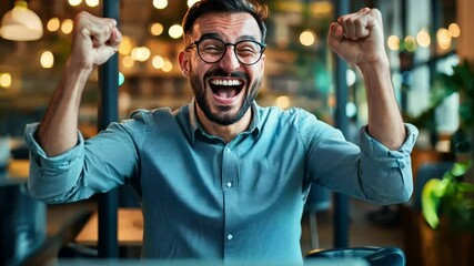Wall Mural - a happy process engineer celebrates successful deployment of ai integration in manufacturing, smilin
