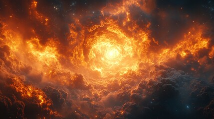 Wall Mural - Nebula and stars abstract explosion in the space wallpaper background photo.