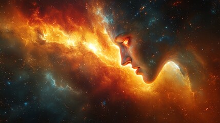 Wall Mural - Nebula and stars abstract explosion in the space wallpaper background photo.