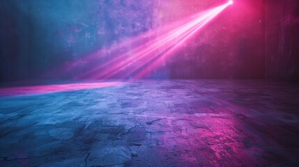 Wall Mural - a vivid purple light beam cuts through the darkness, creating an enchanting contrast against a textu