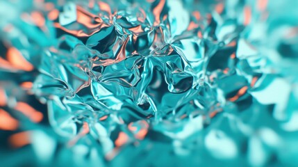 Wall Mural - textured metallic surface displays an intricate arrangement of crumples, highlighting reflections of