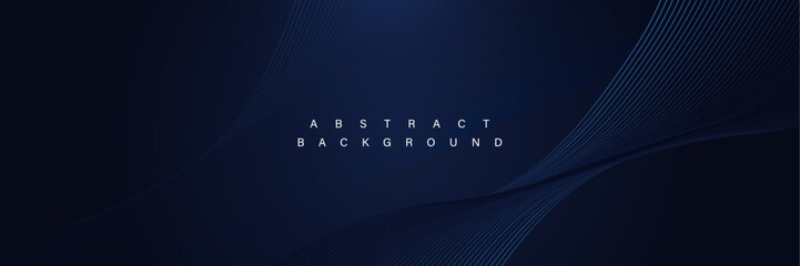 Leinwandbilder - Modern Dark Abstract Background with Blue Gradient Lines