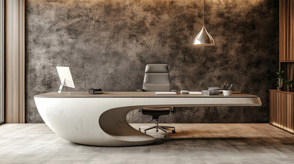 Sticker - Modern Executive Office Desk and Contemporary Workspace Design