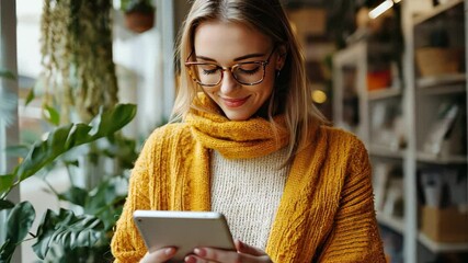 Wall Mural - a woman marketer demonstrates ai personalization in e-commerce, showing how tailored recommendations