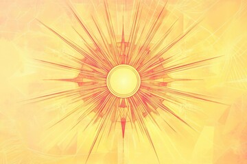 Poster - Radiant sunburst design with vibrant yellow and orange tones creating a warm and energetic atmosphere. Generative AI