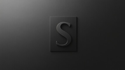Leinwandbilder - Minimalist black design featuring a prominent letter S on a textured background in a modern aesthetic. Generative AI