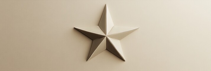 Aufkleber - Star design in smooth beige background showcases modern artistic expression and sophisticated simplicity. Generative AI