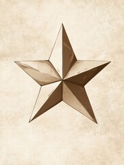 Poster - Stylized geometric star design on textured background with a vintage feel. Generative AI