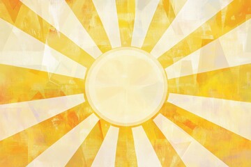 Aufkleber - Bright sun radiating golden rays in a cheerful, vibrant setting. Generative AI