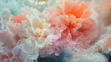 Wall Mural - abstract coral reef pastel hues digital art