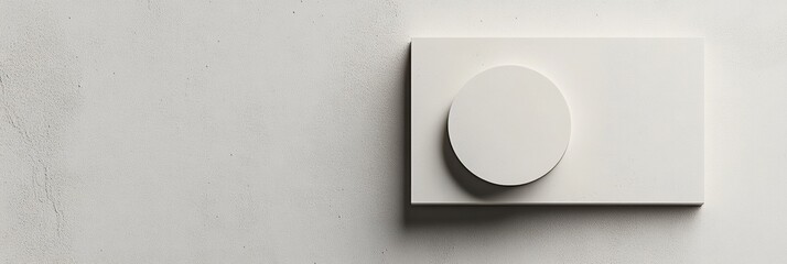 Aufkleber - Modern minimalistic design featuring white geometric shapes on a textured wall background. Generative AI