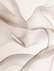 Aufkleber - Abstract composition showcasing delicate fabric waves in soft neutral tones. Generative AI