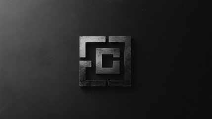 Aufkleber - Creative modern minimalistic logo design with geometric shapes in black and gray colors. Generative AI