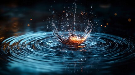 Poster - Dynamic water splash event captured in motion serene environment high-quality image artistic perspective