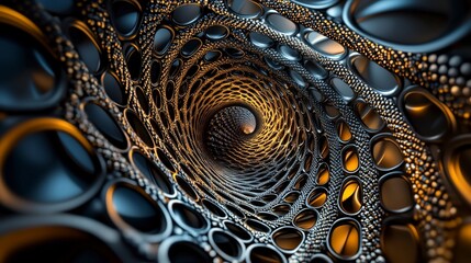 Fototapete - Dynamic circles twisting and distorting abstract art display digital realm artistic environment close-up view motion concept