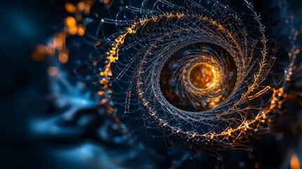 Poster - Dynamic helix spiral motion abstract space digital art futuristic design close-up energy and motion concept