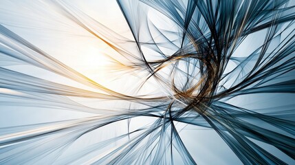 Poster - Dynamic lines of light and shadow abstract space digital art modern design aesthetic perspective motion concept