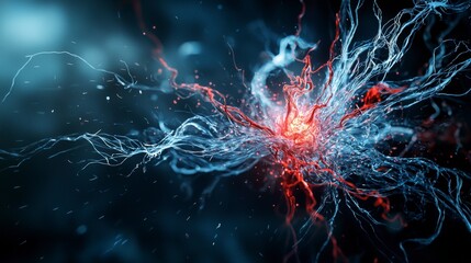Poster - Dynamic energy patterns abstract universe digital art cosmic elements close-up view intricate motion design