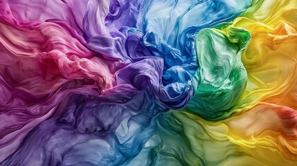 Poster - Vibrant acrylic pour art displaying rainbow colors studio creative process colorful environment top view artistic concept