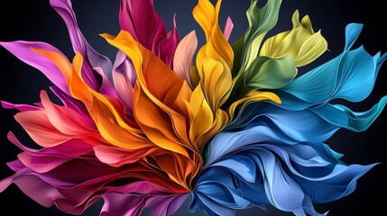 Poster - Vibrant color explosion in abstract art studio digital artwork creative environment close-up view artistic expression