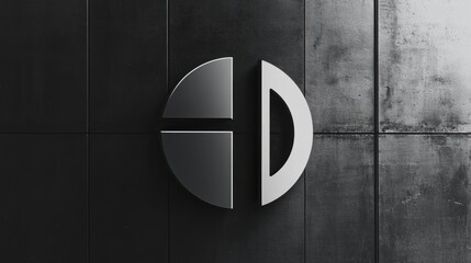 Aufkleber - Design of a modern logo on a textured dark background in a contemporary environment for branding purposes. Generative AI