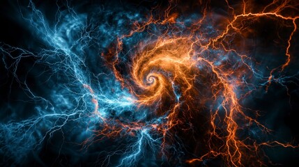 Aufkleber - Dynamic abstract forms spiraling and shooting upward digital art cosmic energy colorful environment vibrant viewpoint