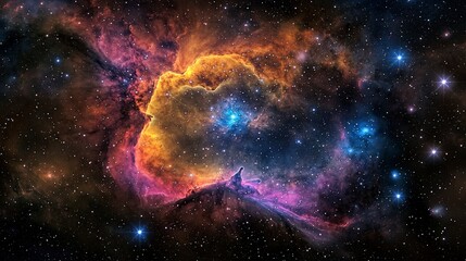 Aufkleber - Vibrant abstract galaxy formation outer space digital art cosmic environment wide-angle view celestial concept