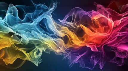 Aufkleber - Abstract soundwaves flowing in vibrant colors digital art abstract style colorful background artistic concept