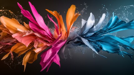 Aufkleber - Dynamic color explosion abstract artistry digital canvas bold colors vibrant environment close-up visual harmony