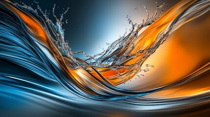 Fototapete - Dynamic water flow displaying curved lines artistic background high-resolution imagery abstract environment close-up view