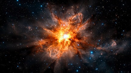 Aufkleber - Exploding star event in deep space cosmic phenomenon stellar environment radiant viewpoint astronomical concept
